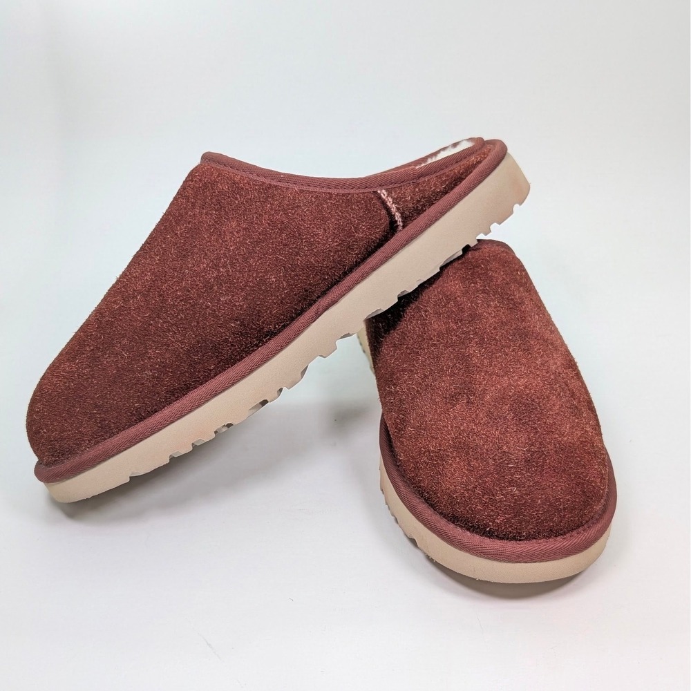 UGG Classic Slipper Burnt Cedar Shaggy Suede Mens 10 Slip On Shoes 1153104 NoBox